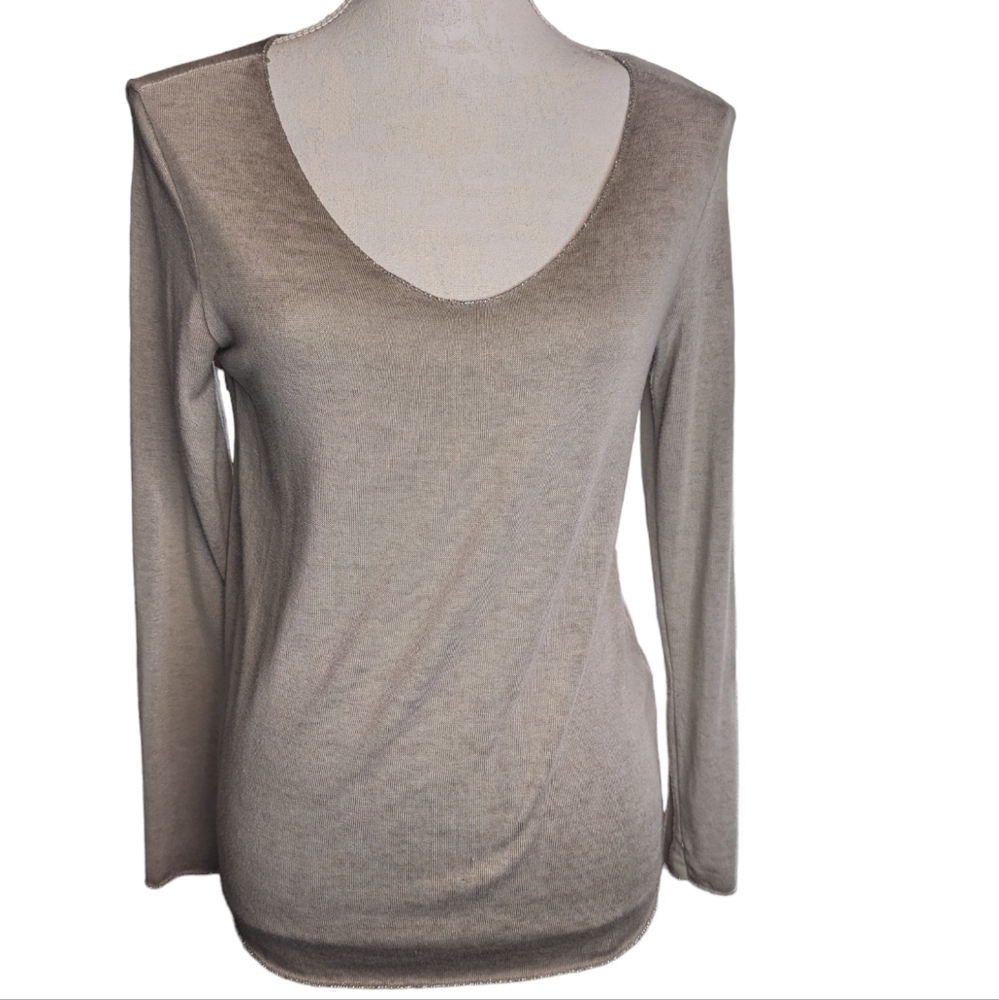 Free For Humanity Knit Top Long Sleeves Gray M